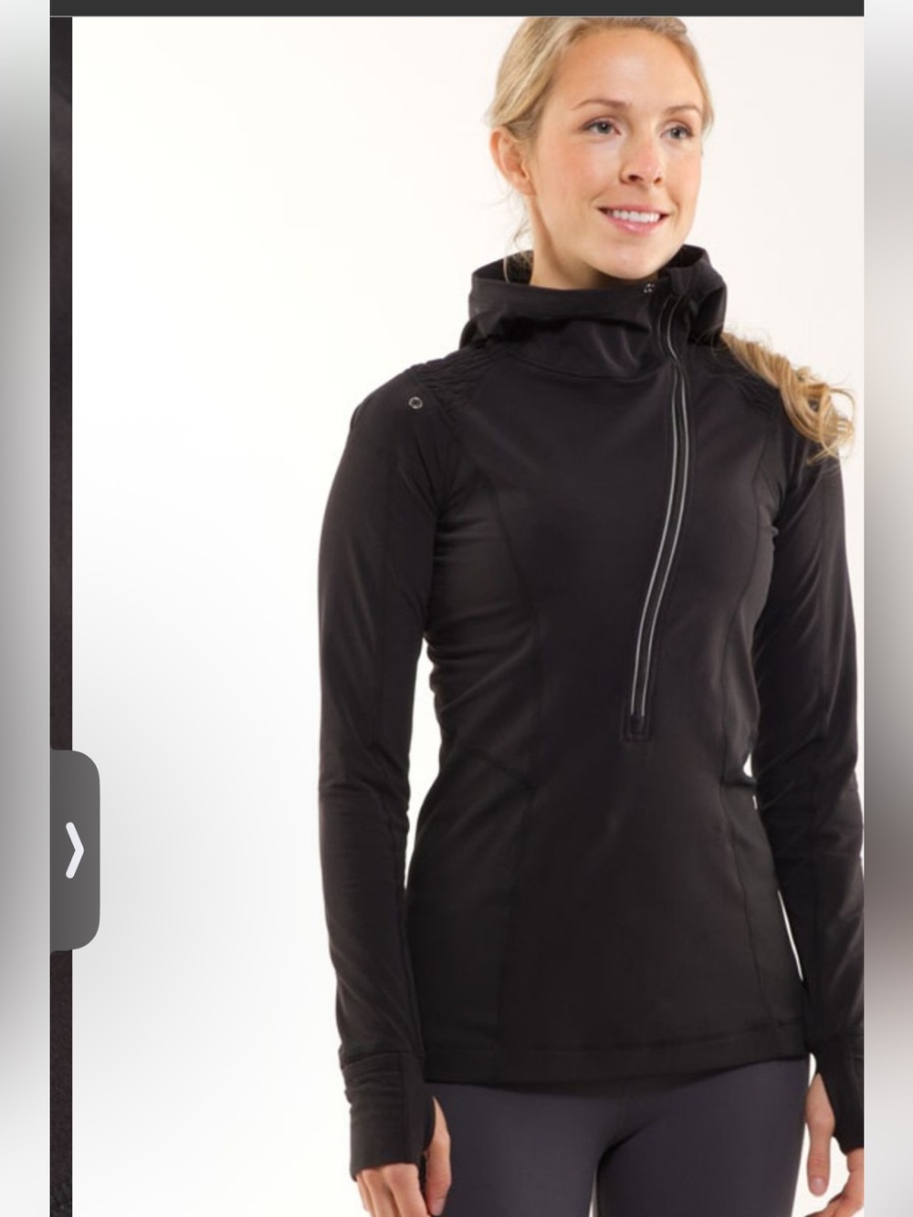 Lululemon Run for it size 4 Black Performance Half-Zip active Jacket
